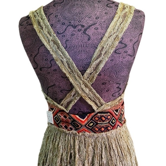 Free People Sz 6 Maxi Antique Style Lace Dress - Picture 7 of 11